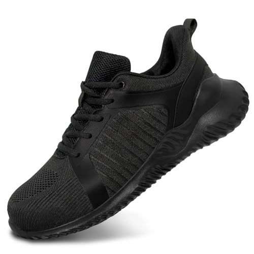 Image of LUPWEE Steel Toe Shoes for Men Women, Slip Resistant Safety Work Shoes Puncture Proof Comfortable Indestructible Sneakers with Specialized Work Insole for Industry Construction Warehouse