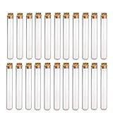 WarmShine 30 Pack 6ml Clear Plastic Test Tubes with Wood Cork Stoppers for Scientific Experiments...