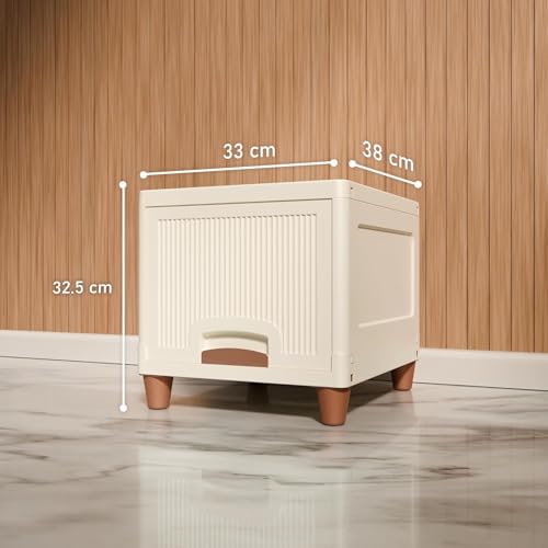Image of 1 Layer Plastic Wardrobe for Clothes : Versatile Plastic Cupboard for Storage Organizer & Organisers Storage Box for Ideal for Neat and Tidy Storage Solutions Almirah for Clothes-White