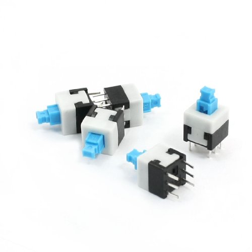 Uxcell a13120400ux0446 Dip Mounting Locking Tact Tactile Switch 6 Pins, 7 mm x 7 mm