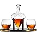 Whiskey Decanter Diamond set with 2 Cocktail Whisky Glasses - for Liquor, Scotch, Bourbon, Vodka- 850ml
