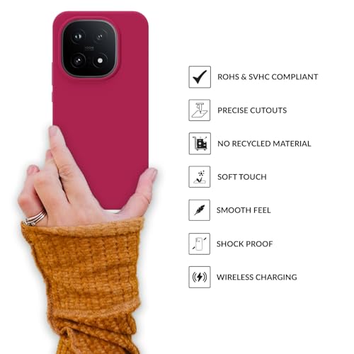 Image of SPRIG Compatible with IQOO 15 5G SilkTone Silicone Back Cover Drop Tested Shock Proof Mobile Case for Men, Women, Boys and Girls with Camera Protection (Rose Red)