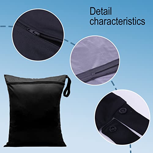 2Pcs Wet Dry Bags 11.6X13.8 Inch Dirty Laundry Bag Waterproof Cloth Nappy Changing Organiser Pouches Diaper For Babies Swimming Camping Travel Gym Workout Beach