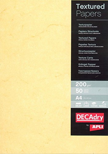 Decadry Pack 50 A4 200G Buffalo Paille papier parchemin premium pour impression élégante