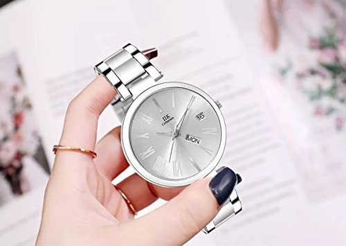 IIK-Collection-Elegant-Round-Dial-Stainless-Steel-Bracelet-Chain-Analogue-Watch-for-Women-and-Girls