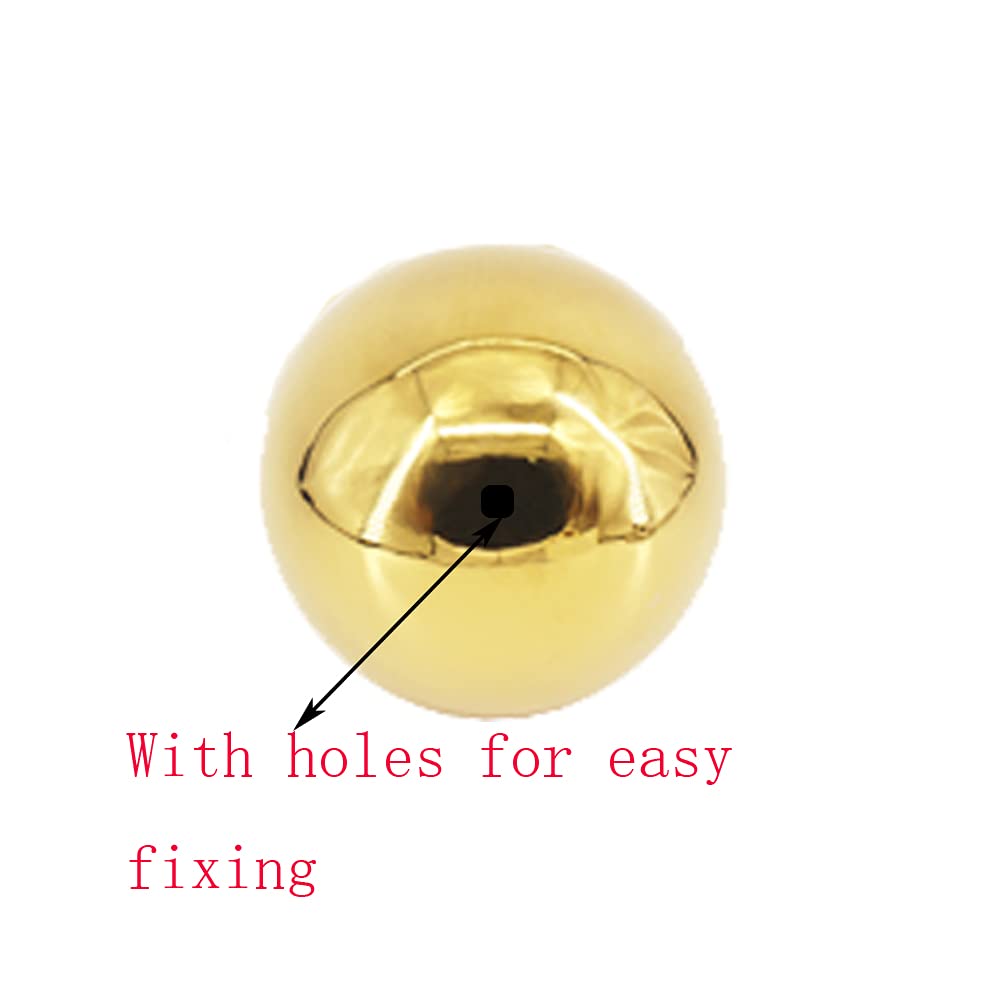Boule d'observation dorée, 6 pièces 50-150 mm en acier inoxydable poli brillant - Sphères réfléchissantes lisses pour jardin de maison, extérieur, décor de route (6 pièces mixtes)