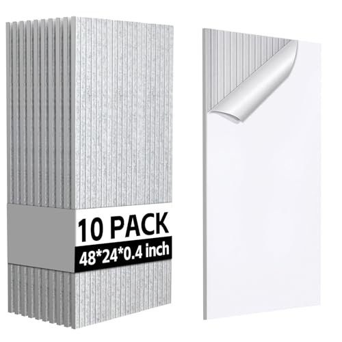 10Pack Large Acoustic Panels, 48X24X0.4 Inch Sound Proof Panels For Walls, Self-Adhesive Sound Panels Noise Reducing For Walls, Acoustic Wall Panel For Home Studio Office Gym &Amp; Commercial Spaces(Grey)