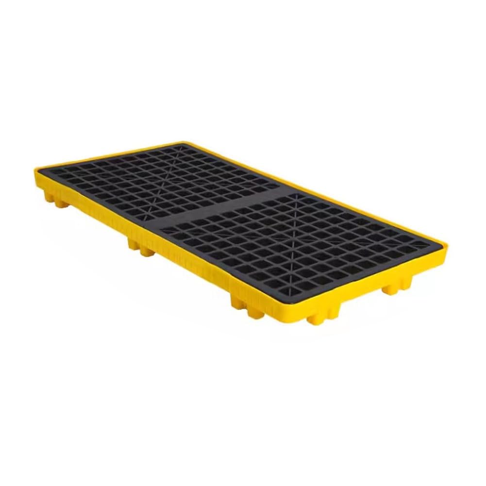Paleta de contención de derrames de aceite, cubeta de retención de plástico resistente para tambores y carretillas elevadoras, impermeable, 120 x 60 x 10 cm, solución de prevención de derrames