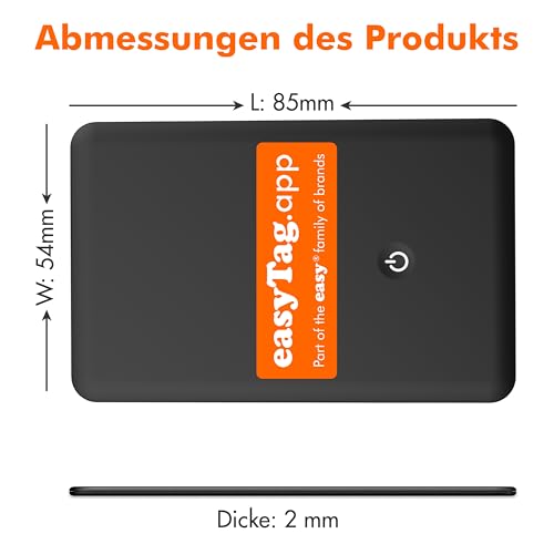 demonstriert neben einer Standardkreditkarte für Größenvergleich. - Detailansicht von easyTag Samsung Tracker Deal –...