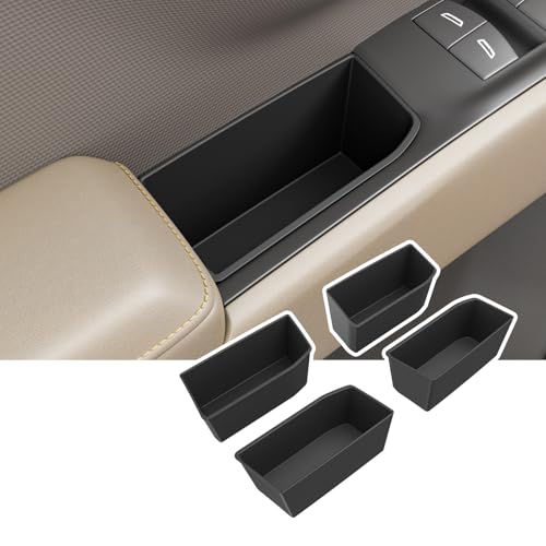 Image of 4PCS Door Side Storage Box Compatible with 2022-2026 Chevy Silverado GMC Sierra Door Handle Phone Pocket Tray Insert Organizer Crew Cab Replacement for 2022-2026 Chevy Silverado Accessories