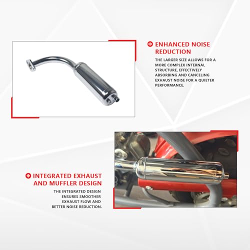 Image of Exhaust with Muffler for Predator 212cc 196cc 6.5HP Go Kart Mini Bike for Coleman CT200U BT200X CT200u-ex Mini Bike for Honda GX160 GX200 Go Kart