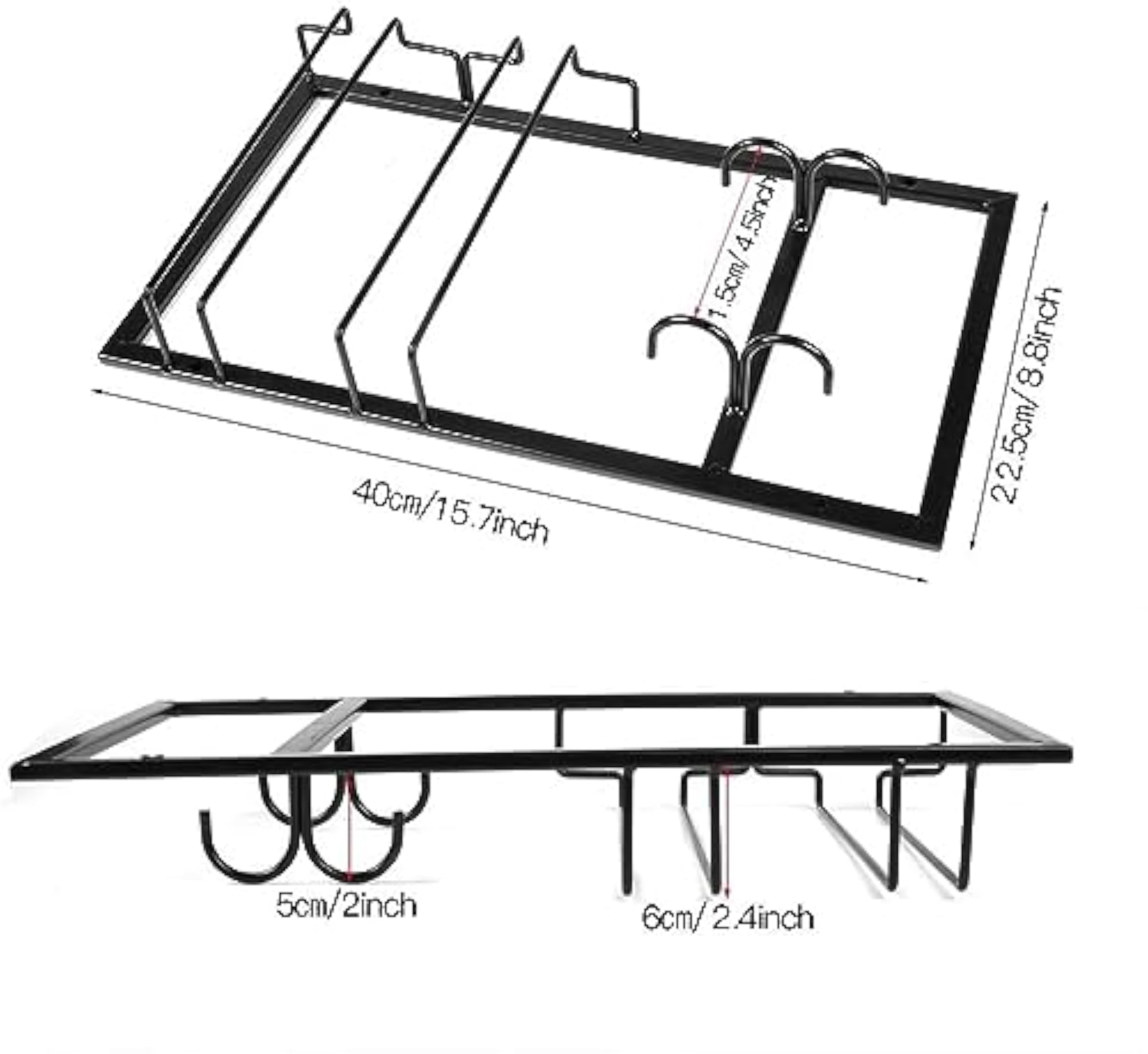 Wine Glass Holder Under Cabinet Rack for Kitchen and Bar