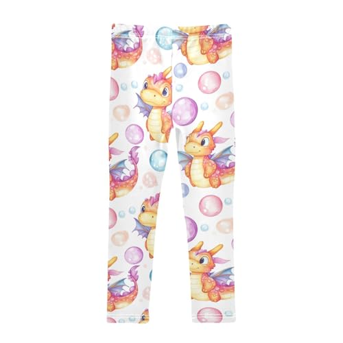 Dragon Bubbles Girls Leggings,Workout Leggings for Girls Toddler Athletic Legging Size for 3-10T2