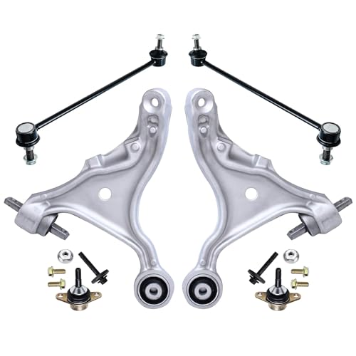 Image of Detroit Axle - 8pc Front End Suspension Kit for 2001-2007 Volvo S60 V70 2 Ready Struts 2 Lower Control Arms 2 Lower Ball Joints 2 Sway Bar End Links 2002 2003 2004 2005 2006 Replacement