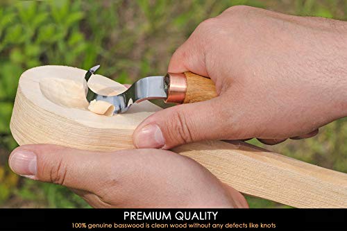 BeaverCraft Spoon Carving Blank BB1 Unfinished Wood for Whittling Tools Spoon Carving Kit - Wood Carving Blocks Basswood for Crafts - Image 2