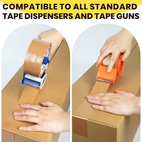 Image of ADHES Brown Packing Tape with Dispenser, 1.88 Inch x 55 Yards | 36 Rolls Heavy Duty Shipping Tape for Moving Boxes, Packaging and Storage, Strong Adhesive