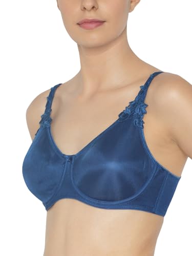 Image of Triumph International Minimizer Women Bra Wired Non Padded High Support Big Cup Lingerie Visual Bust Reduction Comfort Bra Floral Lace Full Coverage Shapewear Wide Straps & U-Back Support Pack of 1