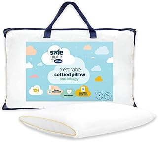 Silentnight Safe Nights Luxury Baby Pillow  Breathable Cot Bed Toddler Pillow for Babies and Toddlers with Mesh Sides for Comfortable and Fresh Sleeping  Anti Allergy and Machine Washable