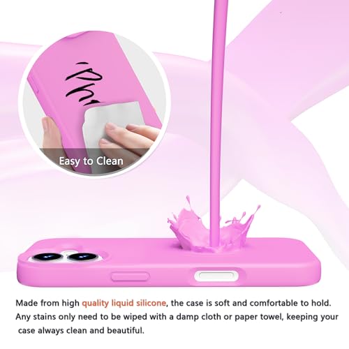 Image of iPhone 17 Case Silicone,Soft Microfiber Lining(Pulm Pink)