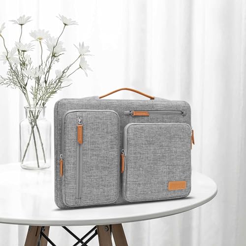 Image of MOSISO 360 Protective Laptop Case 14 inch, 14 inch Laptop Sleeve Compatible with HP Lenovo Dell ASUS Acer, HP, Dell Latitude, Lenovo, Side Open Carrying Case with 4 Zipper Pockets&Handle, Gray