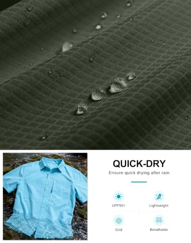 Image of G Gradual Men's Fishing Shirts with Zipper Pockets UPF 50+ Lightweight Cool Short Sleeve Button Down Shirts for Men Hiking