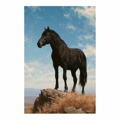 Peinture le paysage de chevaux étalons sur toile de qualité supérieure 80x120cm