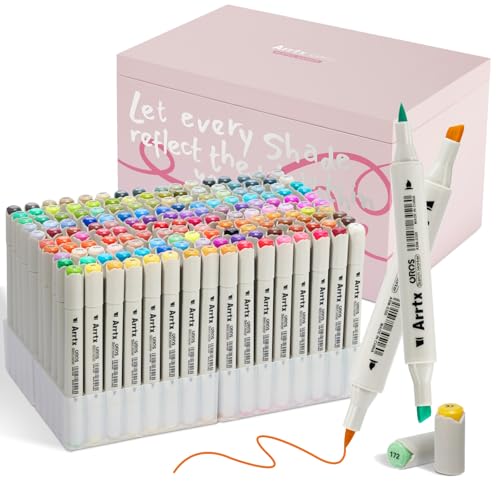 Arrtx アルコールマーカー OROS 160色 ブラシ＆角先ダブルチップ プロ仕様 イラスト・漫画・デザイン・大人の塗り絵