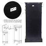 Standing Jewelry Armoire with Mirror, Large Jewelry Cabinet with 7 Drawers, 2 Side Doors with 24 Necklace Hooks, Standing Jewelry Organizer Storage Chest for Women, for Bedroom Closet (Black) - Image 3