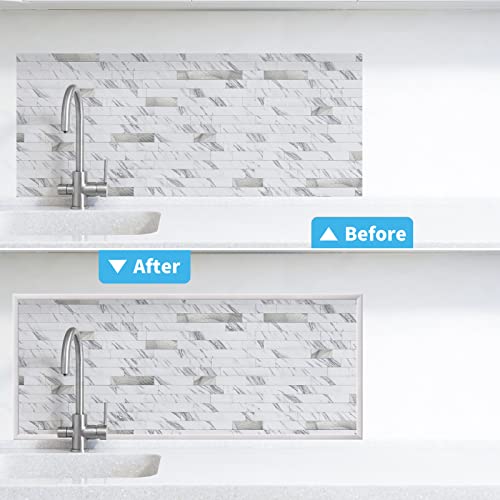 Art3d 20ft Outside Vinyl Corner Trim Peel and Stick for Tile and Wall Edges, Furniture Decoration White