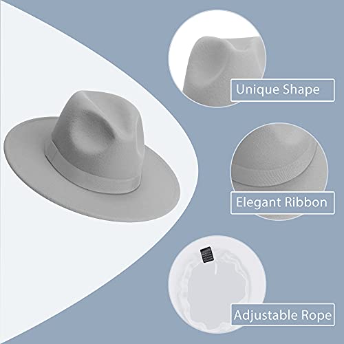 Image of Womens & Mens Fedora Hats, Wide Brim Fedora Hats for Women Men