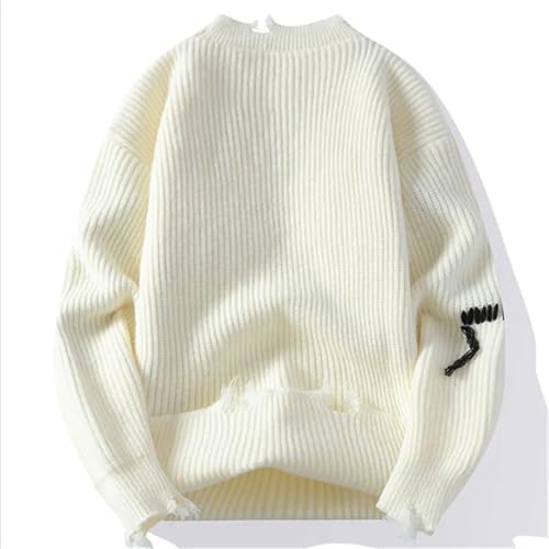 Men Hip Hop Knit Pullovers Loose Streetwear O-Neck Pullover Sweaters3