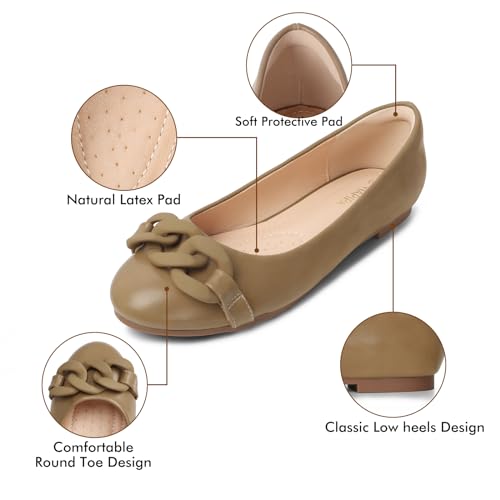 Women's Flats Shoes Round Toe Ballet Flats Dress Shoes Women Flat Shoes Comfortable PU Leather Slip on Shoes for Women Ballerina Walking Flats Shoes3
