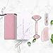 Jade Roller - Rose Quartz Face Roller and Gua Sha, Scrapping Massage Tools, Anti-Aging Beauty Kits for Slimming, Toning and Firming Skin - Natural Jade Stone Facial Roller for Face, Eyes, Neck, Back