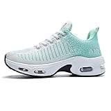 【Rutschfeste Gummisohle】Die abriebfeste Gummilaufsohle mit tiefem Rillenmuster sorgt dafür, dass die Damen-Sportschuhe auch auf nassen oder unebenen Oberflächen genügend Grip haben. Die Gummisohle verringert außerdem die Abnutzung des Luftpolsters und sorgt so für eine lange Lebensdauer der Laufschuhe Damen.