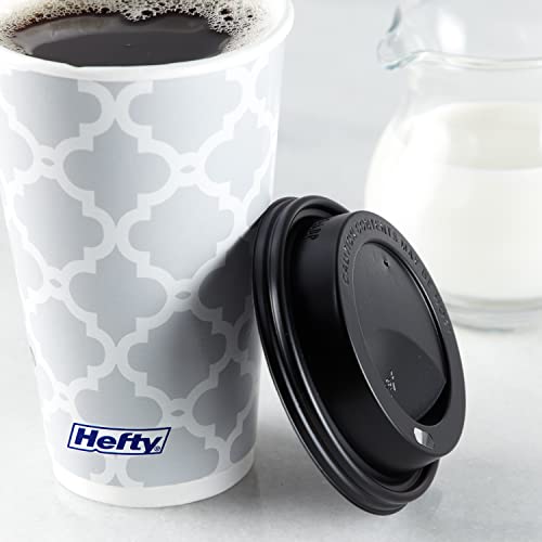 Hefty Disposable Hot Cups with Lids, Insulated Paper Coffee Cups for Tea, Cocoa and Hot Beverages, Leak Resistant Single Use Drink Cups, 16 Ounce, 20 Count - image 7