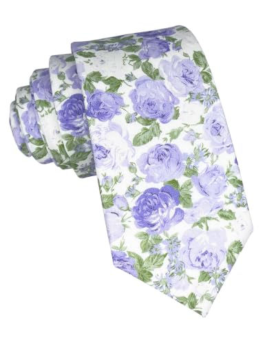 Image of Kebocis Mens Skinny Cotton Floral Tie for Men