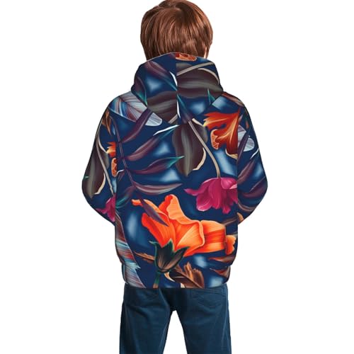 Tropical Flower Kid Hoodies Boys Sweatshirts Girls Pullover with Pocket4