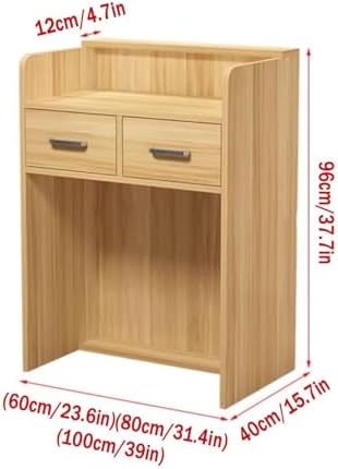 Modern Wooden Reception Desk, Small Computer Checkout Counter, Simple Office Furniture for Clinics & Retail, 60cm (23.6in) Reception Table, Stylish Desk for Shops