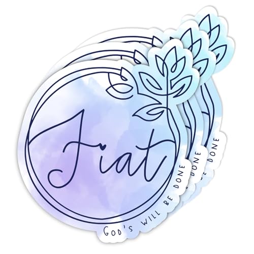 (3 Pcs) Fiat Catholic Stickers – Marian Devotion Waterproof Vinyl