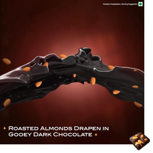 Image of Fabelle Loaded Secret, 33% Whole Visible Almonds in Luxury Dark Chocolate Bar, 115g (Pack of 2)