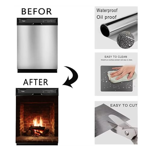 Image of BVBOX Dishwasher Magnet Cover 23 inchx26 inch, Reusable Magnetic Refrigerator Covers, Decorative Magnets Cover Fridge Door Skin Panel Stickers for Home Kitchen Appliance