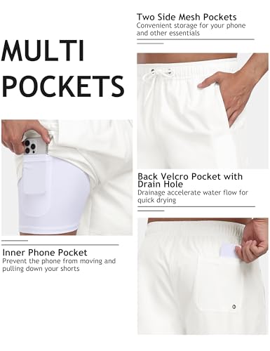 MoFiz Mens Swim Trunks 7 Inch Swim Shorts with Compression Liner Swimming Suits Board Shorts Surf Short Bathing Suit4