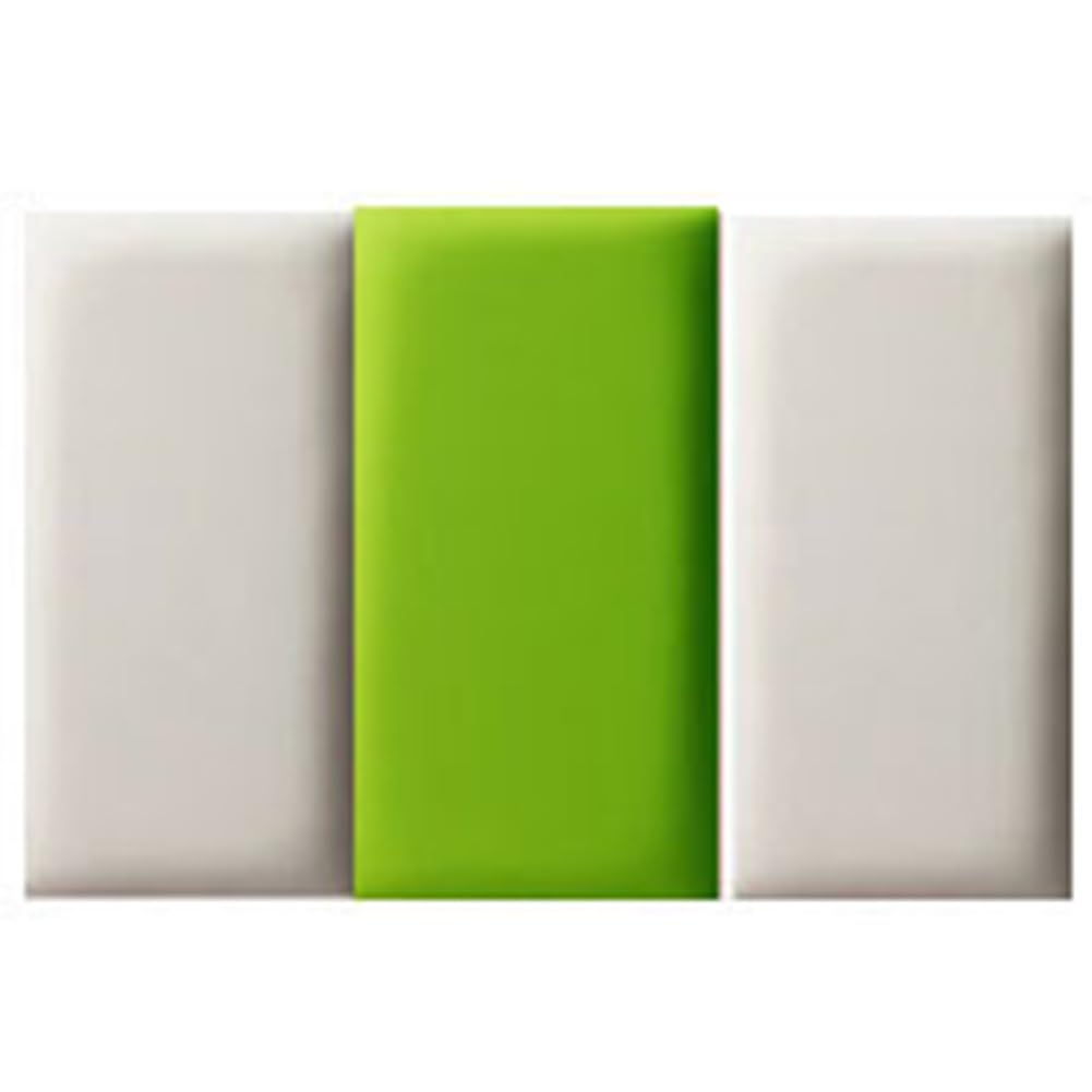 Imbottitura da parete 3D anti collisione per bambini, autoadesiva, per comodino, soggiorno, camera da letto, stanza dei giochi, cameretta dei bambini, decorazione bianca e verde, 60 x 50 x 3 cm