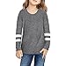 T Suelta niñas Cuello Redondo Casual niños Blusa pulóver Tops Camisa Casual Sudadera Adolescente túnica Manga Larga niñas Tops Top Corto Chica (Grey, 12-13 Years)