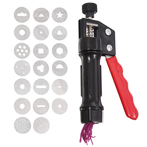 Clay Extruder Sugar Paste Extruder Cake Fondant Decorating Tool Set Hand-held Soft Clay Mud Squeezer Decorating Tool Portable DIY Craft Fondant Cake Polymer Clays Extruders