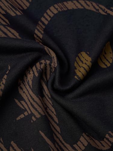 Image of The Souled Store Oversized T-Shirt: Regal Men and Boys Short Sleeves Round Neck Black Graphic Printed Cotton Drop Shoulder Everydaywear Streetwear Casual Oversized T-Shirt