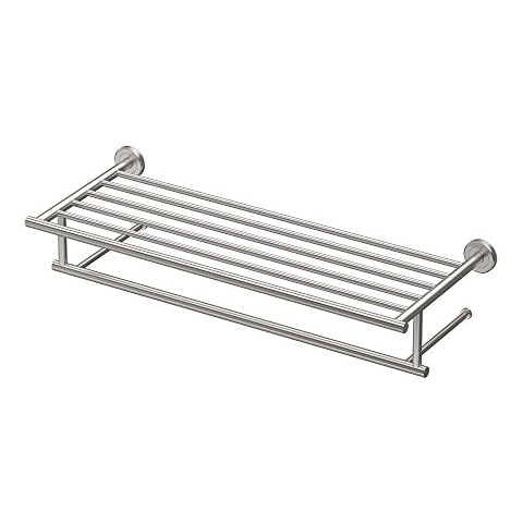 Gatco 4297 Latitude II Rack with Towel Bar, 24 Inch, Satin Nickel Cover