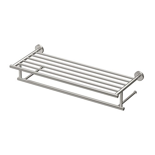 Gatco 4297 Latitude II 25.75-Inch Towel Rack with Bar, Wall Mounted Bathroom Towel Rack, Satin Nickel