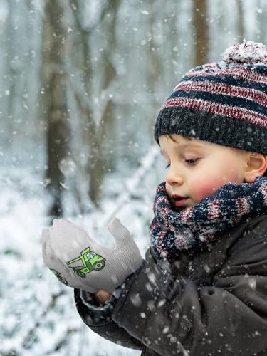 Image of Geyoga 3 Pairs Kids Mittens Stretchy Knit Winter Gloves Dinosaur Warm Mittens Full Finger Kids Gloves for Boys Girls