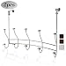 Mebbay 2pcs Over The Door 10 Hooks Rack, Heavy Duty Organizer Hooks, Silver